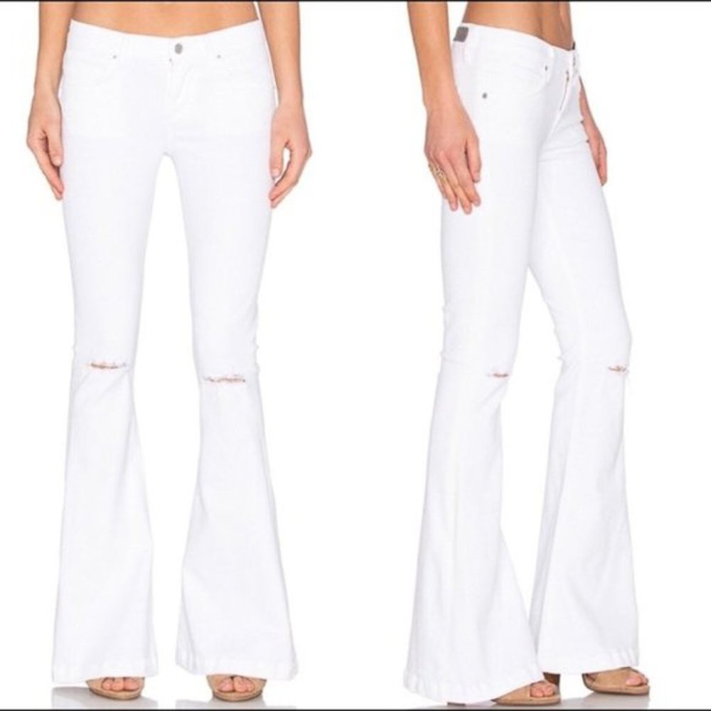 Agolde Madison White Ultra Flare Jeans 25